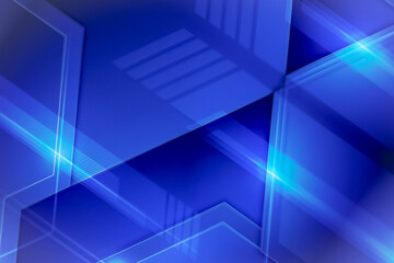 Obraz premium High-tech geometric background with layered blue shapes, glowing lines, and a modern corporate design 