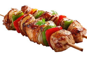 Grilled chicken and vegetable skewers
