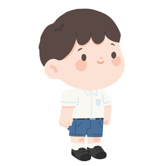 Obraz premium Illustration of a Boy in School Uniform