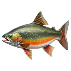 Fototapeta premium a single arctic char isolated on a pure white back.png