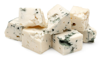 blue cheese isolated on a white background. clipping path