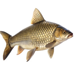 Fototapeta premium a single grass carp isolated on a white background.png