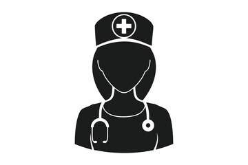 Monochromatic Illustration of a Skilled Healthcare Professional Themed Medical Expertise and Commitment to Well being in Healthcare Services
