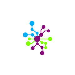 A modern and professional technology-themed logo featuring an abstract network of connected dots. It uses a contrasting multi-color palette and clean lines to symbolize connectivity, innovation, and c