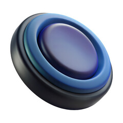 3d blue silicone collapsible cup isolated on transparent background