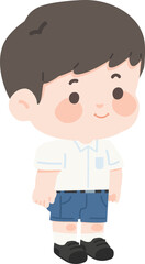 Kid drawing of a male student in his uniform