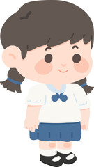 Kid drawing of a student in a school uniform