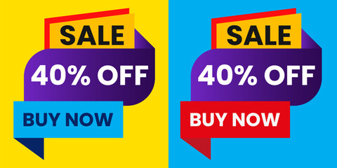Label sale off 40% vector design
