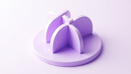 Obraz premium Lilac display stand with geometric design.