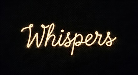 Obraz premium Whisper Word Light Neon Sign on Black Background