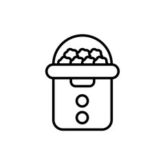 Popcorn machine maker outline icons, minimalist vector illustration ,simple transparent graphic element .Isolated on white background