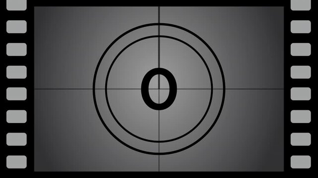 animated 5 second old film countdown