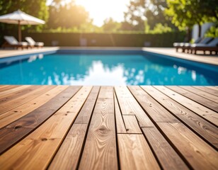 Outdoor pool deck
