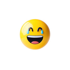 Fototapeta premium Laughing Emoji Ball with Tears of Joy on Transparent Background