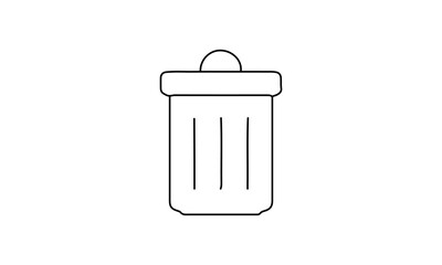 Simple Line Drawing of a Trash Can