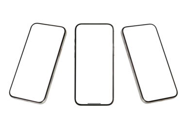 Mockup smart phone new generation and advertisement screen Transparent  - PNG isolated  for Infographic Business web site design app