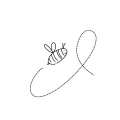 Bee playing on dotted 