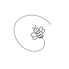 Bee playing on dotted 