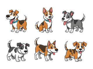 Adorable Cartoon Puppies: A charming array of cartoon puppies, each with their own unique personality and adorable features, captured in a bright and cheerful style.