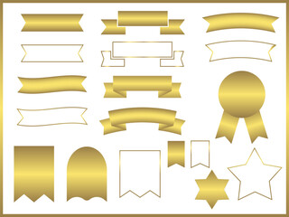 シンプルなゴールドのリボンのセット