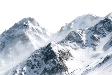 Obraz premium Snowy mountain peaks rise dramatically against a dark sky