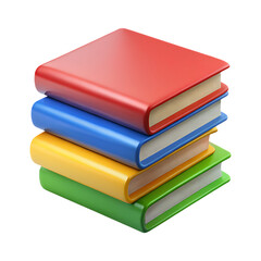 Stack of colorful books red blue yellow green learning education reading knowledge literature study school library books