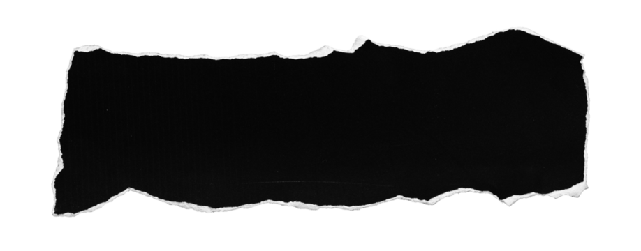 black torn or ripped paper isolated on transparent png background,realistic torn paper edges,ripped paper frame mockup