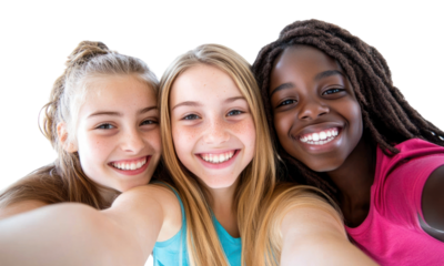 PNG Friends taking a selfie smile diverse happy.