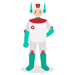 Children's Medical Robot Vector Illustration