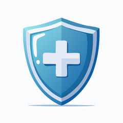 Fototapeta premium Minimalist Healthcare Shield Vector Icon