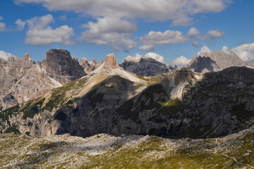 Views of the Dolomites Mountains from the hike around Tre Cime Di Lavaredo, Dolomites, ALps, Italy