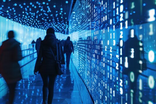 Cybersecurity team, a group of people working together on cybersecurity, technology  