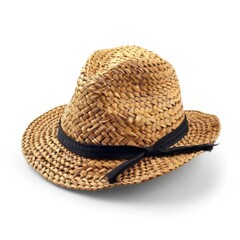 Beige straw hat, ribbon detail