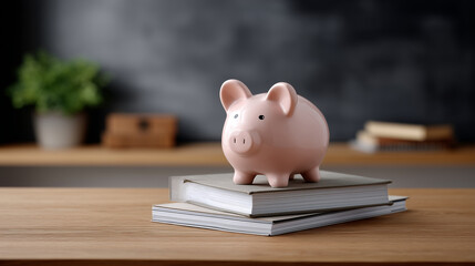 Piggy Bank on Books: A Symbol of Educational Savings
