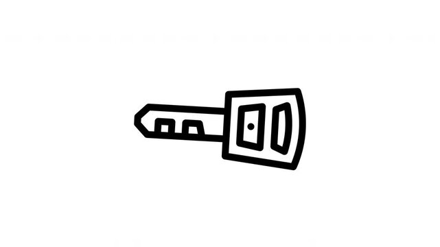 car key minimalist stroke animation