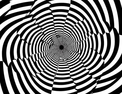 Abstract black and white hypnotic spiral - Powered by Adobe