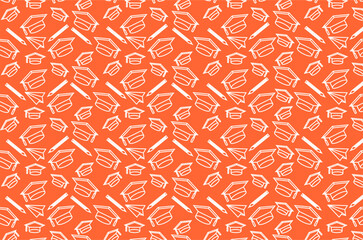 Seamless pattern of school-related icons. Set of school supply icons. Doodle school supplies icon. Back to school with school attributes icon. Education-theme icon collections.