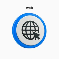 Internet globe icon with cursor pointer