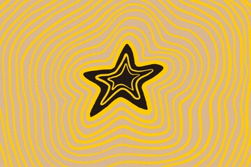 Fototapeta premium Colorful star pattern radiates dynamic energy with vibrant lines and layers in warm tones