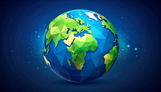 Low-poly Earth illustration