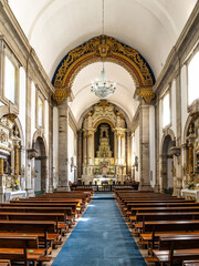 Fototapeta premium Interior of the church at Santuario de Nossa Senhora da Peneda in northern Portugal