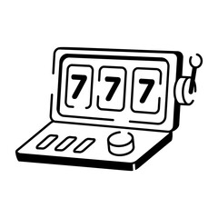 A drawing style icon showing a slot machine design
