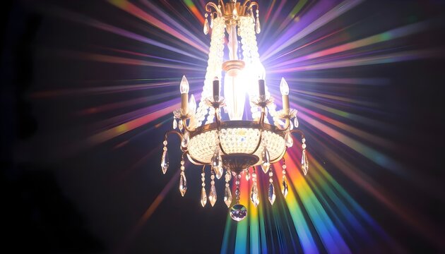 Decorative chandelier with multiple light sources radiating warm illumination in an ornate and elegant interior ceiling fixture