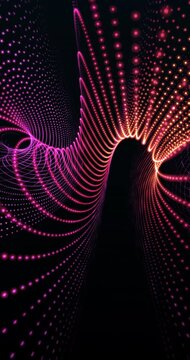 Fractal points shape gyrating. Loop. 4K Vertical
