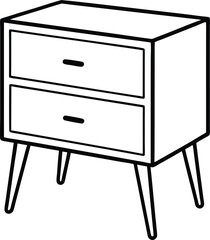 wooden cabinet isolated on white