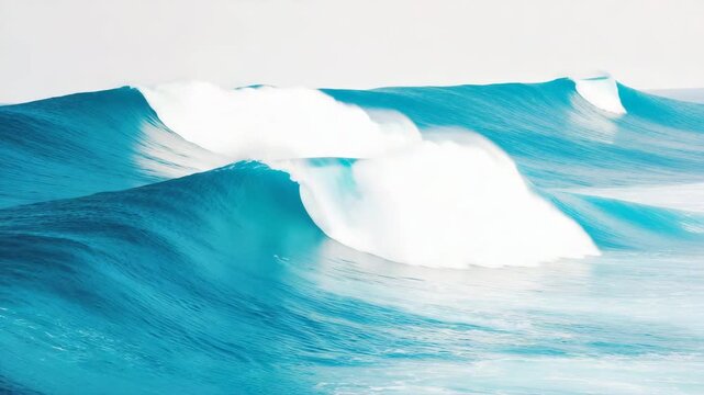 Dynamic ocean waves crashing with powerful energy, creating a stunning display of nature's raw beauty and invigorating atmosphere, perfect for travel and adventure content