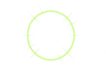 Circular glowing light frame with transparent background, ideal for highlighting elements in graphic design projects