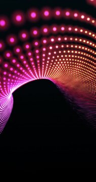 Purple fractal shape points moving. 4K Vertical. Loop