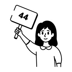 A hand drawn style icon showing a winning number result
