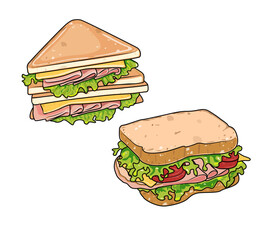 แซนวิส sandwich delicious sandwich drawing
